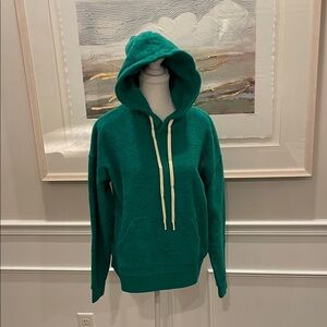 Outerknown High Tide Green Terrycloth Hooded Sweatshirt Organic Cotton